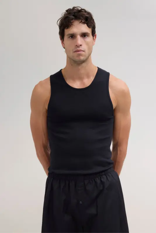 Ribbed Tank Top – Black online