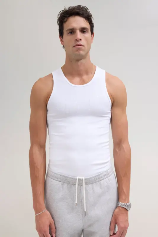 Ribbed Tank Top – White online