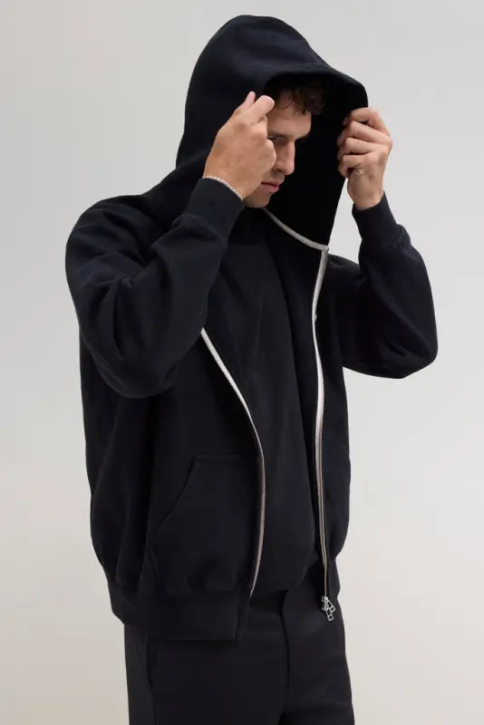 80s Hooded Zip Sweatshirt – Black online
