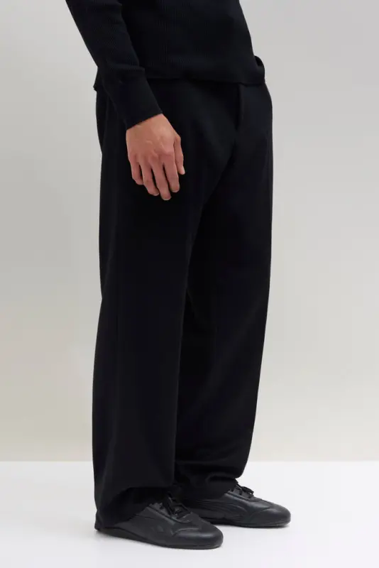 Heavy Wool Trousers Wide – Black online