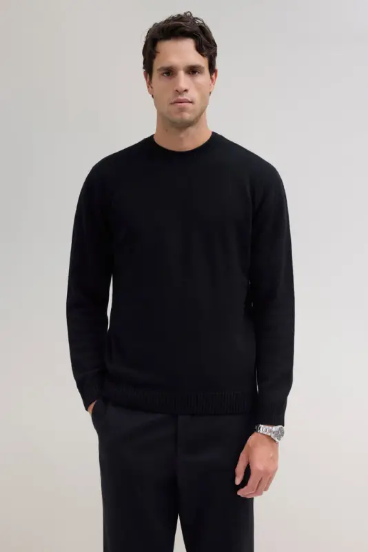 Knit Wool Crewneck – Black online
