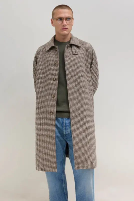 Relaxed Wool Jacket – Brown Houndstooth online