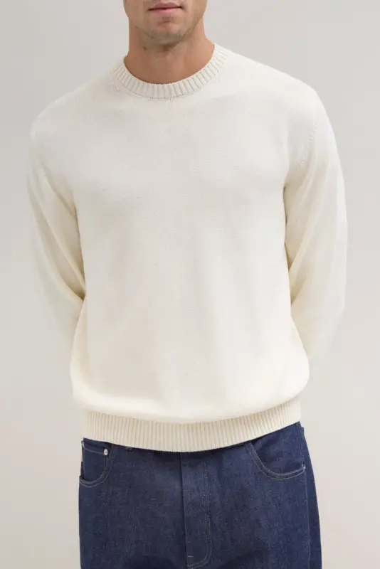 Knit Cotton Crewneck – Off White online