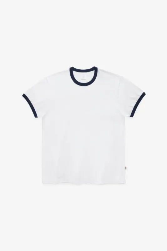 70s Ringer T-Shirt – White/Midnight online