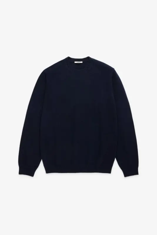 Knit Wool Crewneck – Navy online