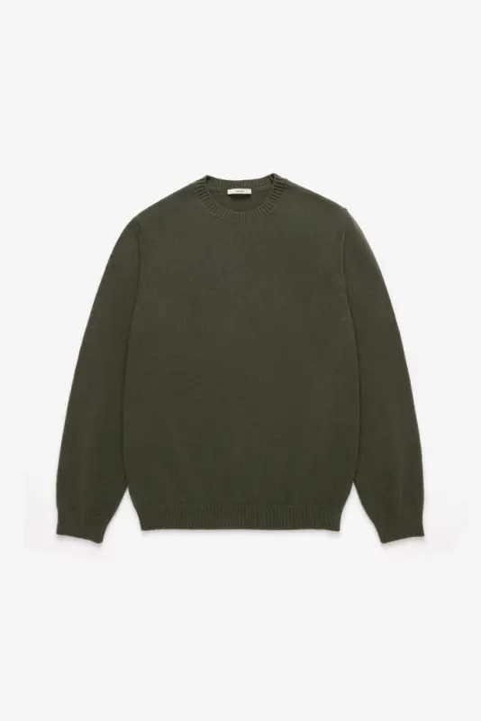 Knit Wool Crewneck – Olive online