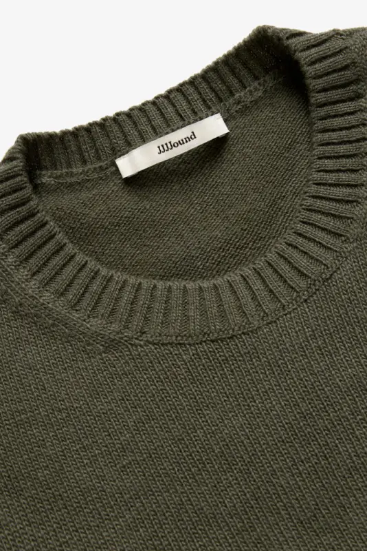 Knit Wool Crewneck – Olive online