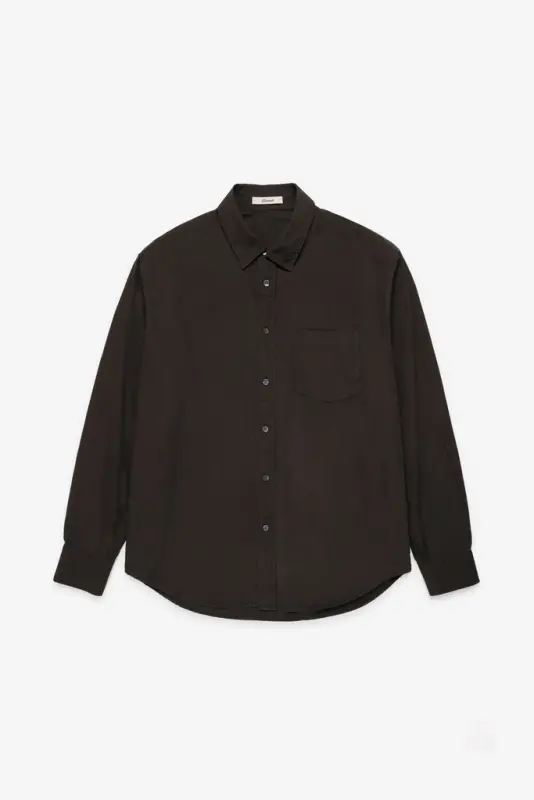 Poplin Big Shirt – Brown online
