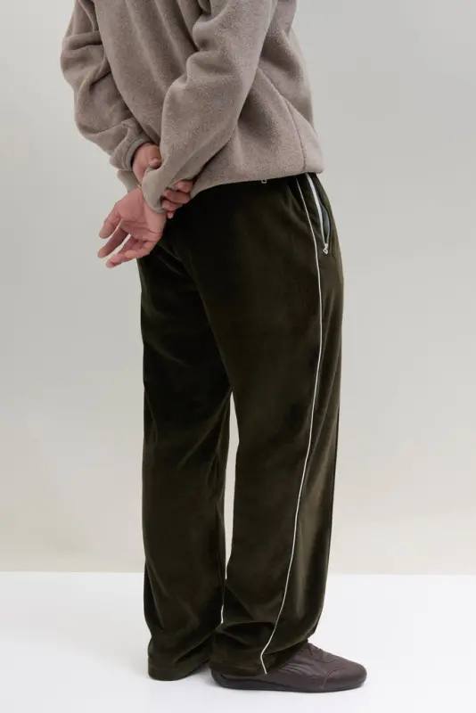 Relaxed Velour Track Pant – Olive online