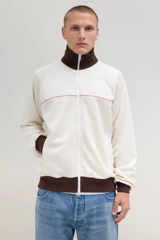 Tracksuit Top – Off-White/Brown Stripe online