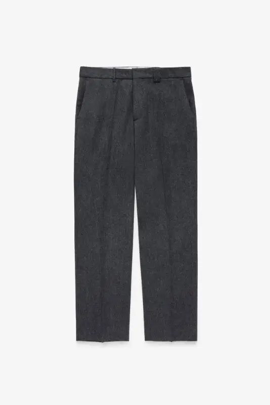 Wool Trousers Wide – Charcoal Herringbone online