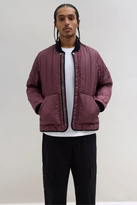 Quilted Jacket – Burgundy online